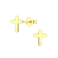 Silver Cross Ear Studs - 6852