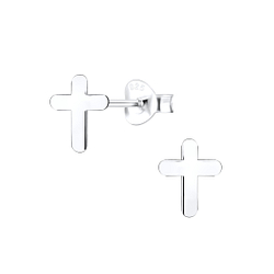 Silver Cross Stud Earrings - 1079 Silver Cross Stud Earrings - 1079