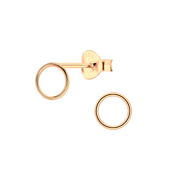 Silver Circle Stud Earrings - 6791