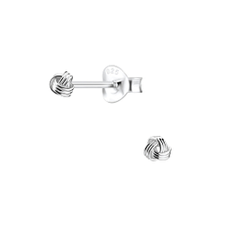 3mm Silver Knot Stud Earrings - 1178 3mm Silver Knot Stud Earrings - 1178