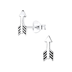 Silver Arrow Stud Earrings - 1063
