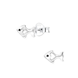 Silver Fish Stud Earrings - 1000 Silver Fish Stud Earrings - 1000
