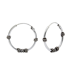 18mm Silver Bali Hoops - 1480