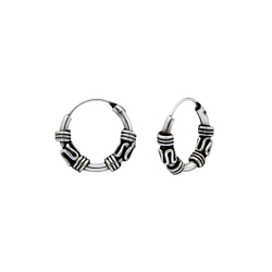 10mm Silver Bali Hoops - 1483