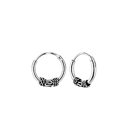 10mm Silver Bali Hoops - 1495