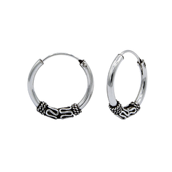 18mm Silver Bali Hoops - 1511
