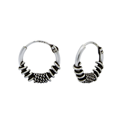10mm Silver Bali Hoops - 1518