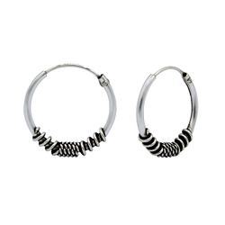 14mm Silver Bali Hoops - 1520