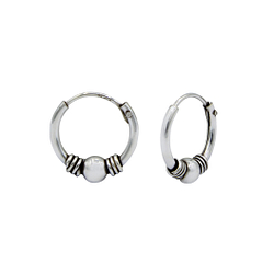 10mm Silver Bali Hoops - 1522