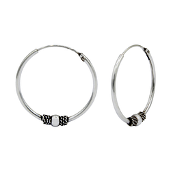 20mm Silver Bali Hoops - 1530