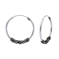 20mm Silver Bali Hoops - 1531