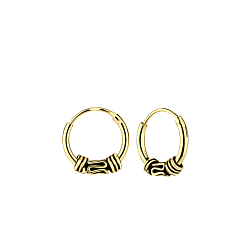 10mm Silver Bali Hoop Earrings - 5546