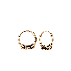 10mm Silver Bali Hoop Earrings - 5453