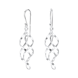Silver Spiral Earrings - 1376