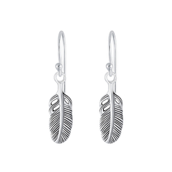 Silver Feather Earrings - 1350
