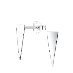 Silver Triangle Stud Earrings - 1243