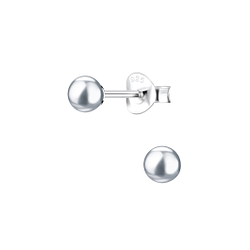 4mm Pearl Silver Stud Earrings - Wholesale - 1435 4mm Pearl Silver Stud Earrings - Wholesale - 1435