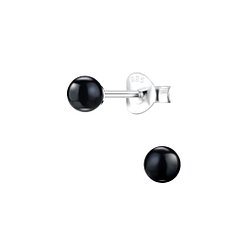 4mm Pearl Silver Stud Earrings - Wholesale - 1435 4mm Pearl Silver Stud Earrings - Wholesale - 1435