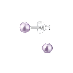 4mm Pearl Silver Stud Earrings - Wholesale - 1435 4mm Pearl Silver Stud Earrings - Wholesale - 1435