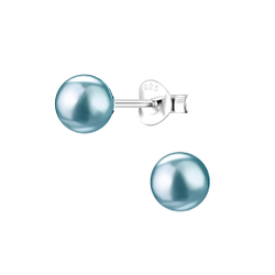 6mm Pearl Silver Stud Earrings - Wholesale - 1437 6mm Pearl Silver Stud Earrings - Wholesale - 1437