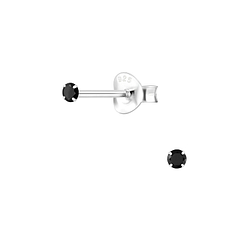 2mm Round Cubic Zirconia Silver Stud Earrings - Wholesale - 1337