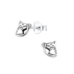 Silver Horse Head Stud Earrings - 1208