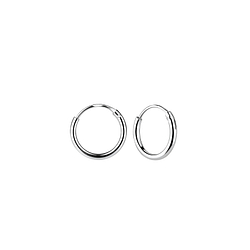 10mm Silver Hoop Earrings - 1311