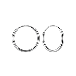 14mm Silver Hoop Earrings - 1315 14mm Silver Hoop Earrings - 1315