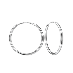 20mm Silver Hoop Earrings - 1319