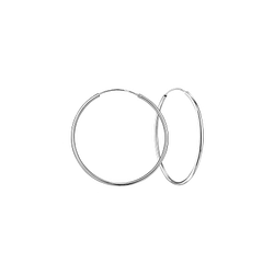 35mm Silver Hoop Earrings - 1323 35mm Silver Hoop Earrings - 1323
