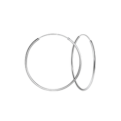 45mm Silver Hoop Earrings - 1327 45mm Silver Hoop Earrings - 1327
