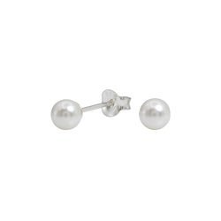5mm Pearl Silver Stud Earrings - 1436 5mm Pearl Silver Stud Earrings - 1436