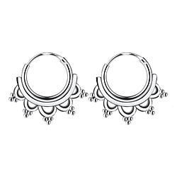 10mm Silver Bali Hoops - 1545