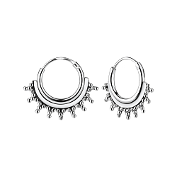 10mm Silver Bali Hoops - 1543