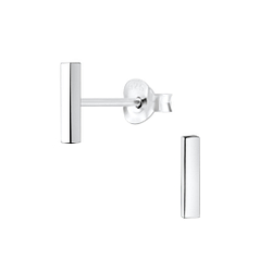 Silver Bar Stud Earrings - 1711