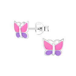 Silver Butterfly Stud Earrings - 1799