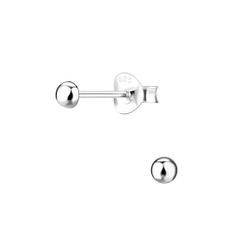 Silver 3mm Half Ball Stud Earrings - Wholesale - 1155 Silver 3mm Half Ball Stud Earrings - Wholesale - 1155
