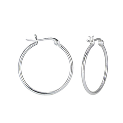 25mm Silver French Lock Hoops - 1610