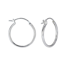 20mm Silver French Lock Hoop Earrings - Wholesale - 1614 20mm Silver French Lock Hoop Earrings - Wholesale - 1614