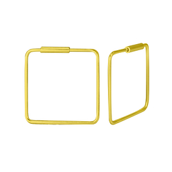 16mm Silver Square Hoop Earrings - 1646