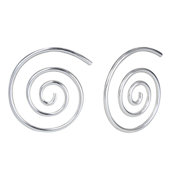 Silver Swirl Hoop Earrings - 1649