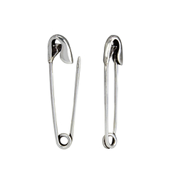 Silver Safety Pin Hoop Earrings - 1655