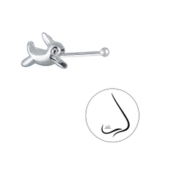 Silver Rabbit Nose Stud With Ball - 1577