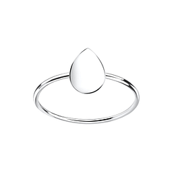 Silver Tear Drop Ring - 1682