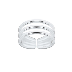Silver Stackable Adjustable Toe Ring - 1640