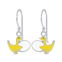 Silver Goose Earrings - 1852