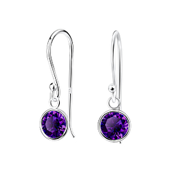 6mm Round Cubic Zirconia Silver Earrings - Wholesale - 1982