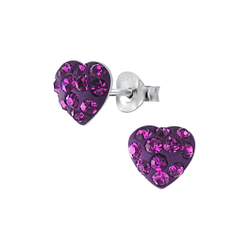 Silver Heart Stud Earrings - 1911