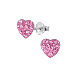 Silver Heart Stud Earrings - 1911