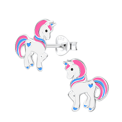 Silver Unicorn Stud Earrings - 1918 Silver Unicorn Stud Earrings - 1918
